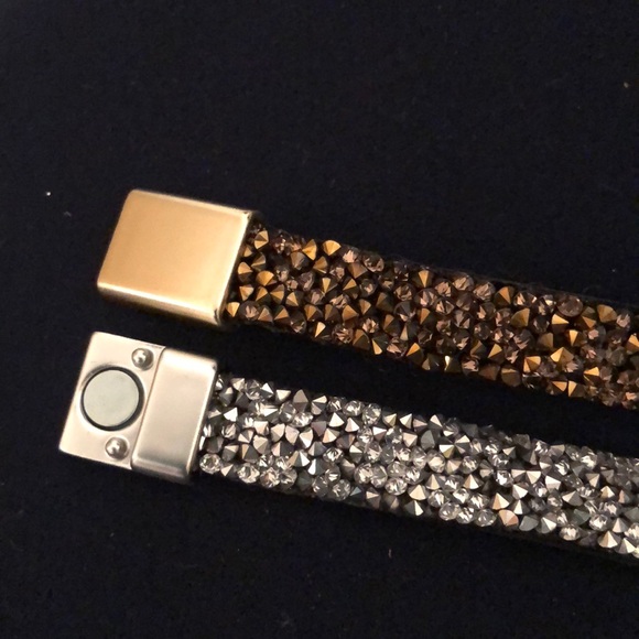 Metallic Nugget Bracelets SET of 2 Bronze and Silver Pair or Wear Individually - Picture 5 of 7